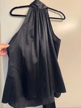 New Ramy Brook Black High-Low Halter Dress